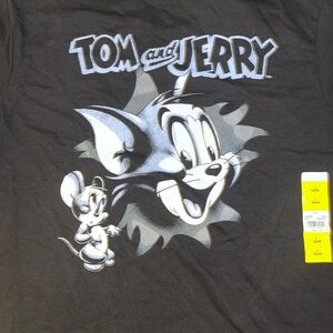 Tom and Jerry Black Graphic T-Shirt